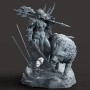 Barbarian Girl and the Wolf - STL 3D print files