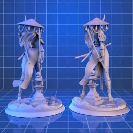 Samurai Woman - STL Files for 3D Print