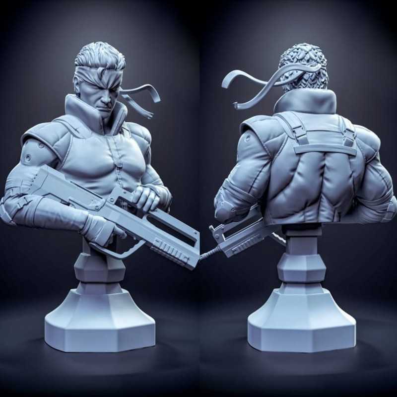 3D Printable Solid Snake (Metal Gear Solid) by Irnkman