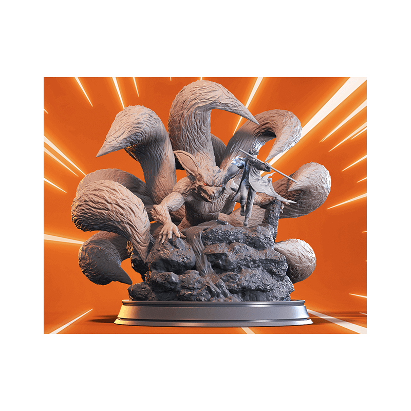 Naruto and Kurama diorama - STL Files for 3D Print