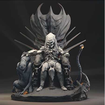 Predator on Throne - STL 3D print files