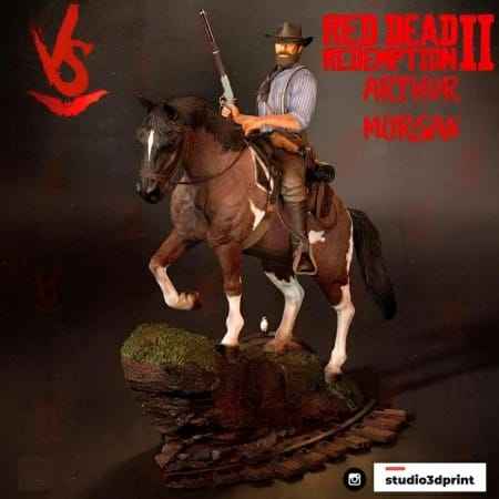 Arthur Morgan on horse + Bust - STL 3D print files