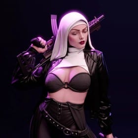 Nun with Gun - STL 3D print files