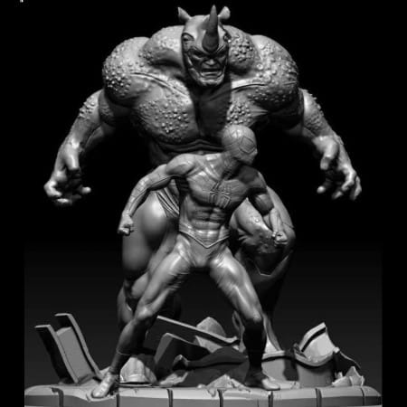 Spiderman vs Rhino - STL Files for 3D Print