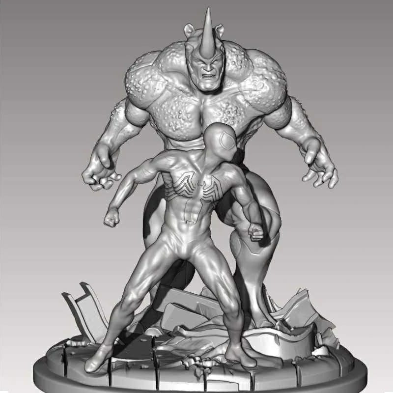 Spiderman vs Rhino - STL Files for 3D Print