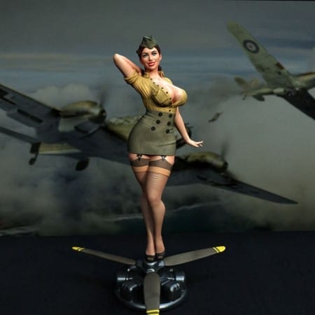 Woman Pilot Pin Up - STL 3D print files
