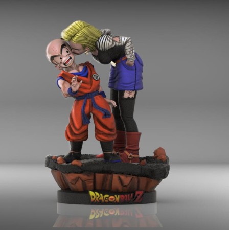 Krilin y Androide 18 - STL 3D print files