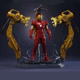 Iron Man & Suit-Up Gantry in Diorama - STL 3D print files Iron Man & Suit-Up Gantry in Diorama - STL 3D print files