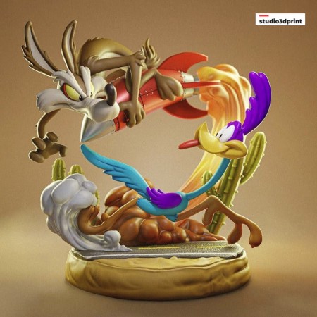 Wile-E Coyote and Roadrunner - STL 3D print files