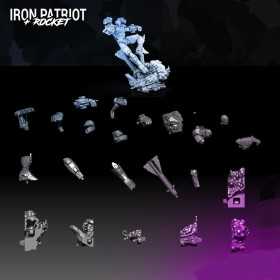 Iron Patriot + Rocket Diorama Base - STL 3D print files