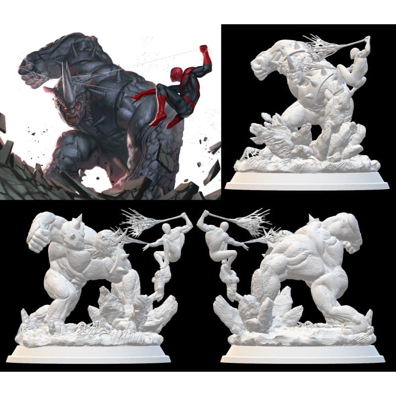 Spider-man vs Rhino - STL 3D print files