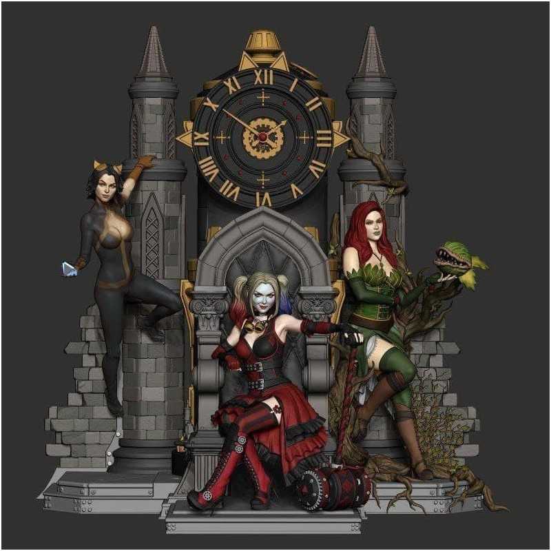 Harley, Poison and Catwoman - STL 3D print files