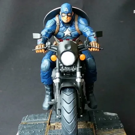 Captain America on Motorcycle - STL Files for 3D Print