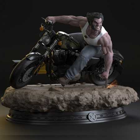 Wolverine Logan on Bike - STL 3D print files