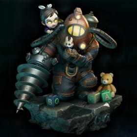 Big Daddy and Little Sister Bioshock Chibi - STL 3D print files