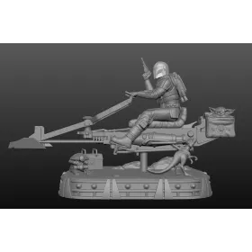 The Mandalorian spider bike diorama - STL Files for 3D Print