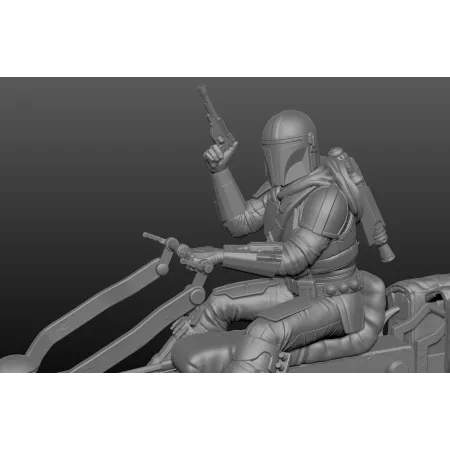 The Mandalorian spider bike diorama - STL Files for 3D Print