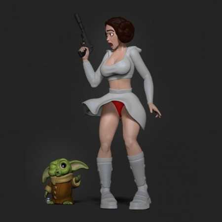 Leia princess and the kid - STL 3D print files