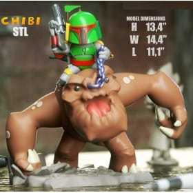 Boba Fett on Rancor Chibi - STL 3D print files