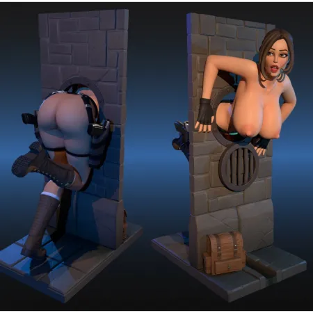 Lara Croft stuck in a wall NSFW - STL 3D print files