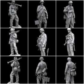 PACK 2 GERMAN SOLDIERS 1940 - 1945 - STL 3D PRINT FILES