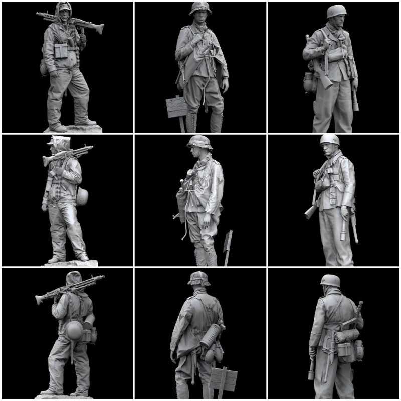 PACK 2 GERMAN SOLDIERS 1940 - 1945 - STL 3D PRINT FILES